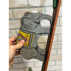 Antique Wooden Mechanical Circus Toy with Elephant As is Folk Art