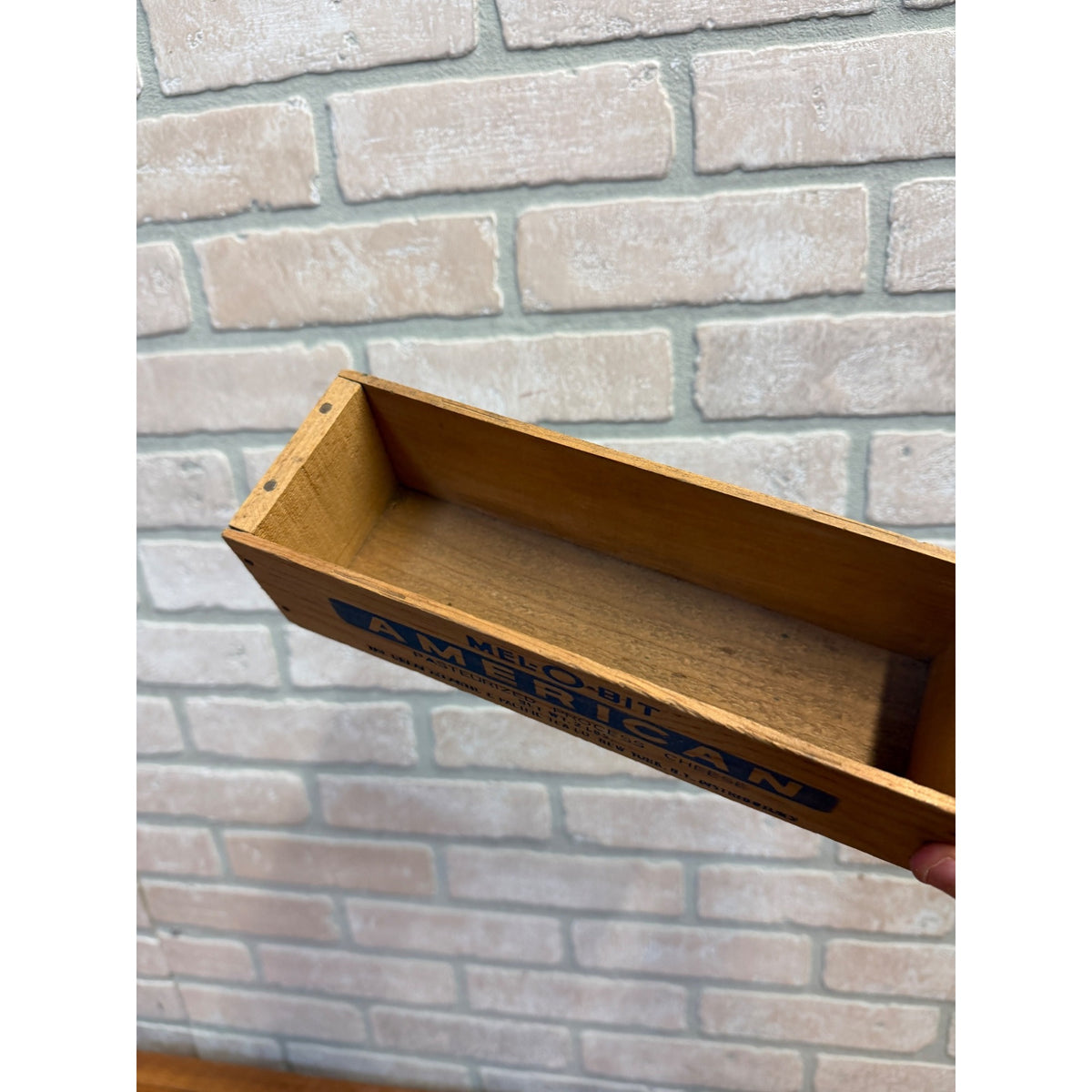 Vintage Mel-O-Bit Atlantic Tea American Cheese Crate Box Rustic Kitchen Decor Wooden
