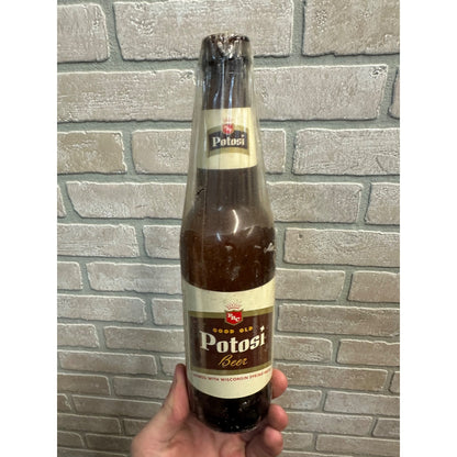 Vintage Potosi PBC Beer Bottle w/ Paper Label 12oz Wis Brewing Co.