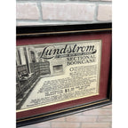 Vintage c1900s Lundstrom Sectional Bookcases Framed Ad Advertisement Sign