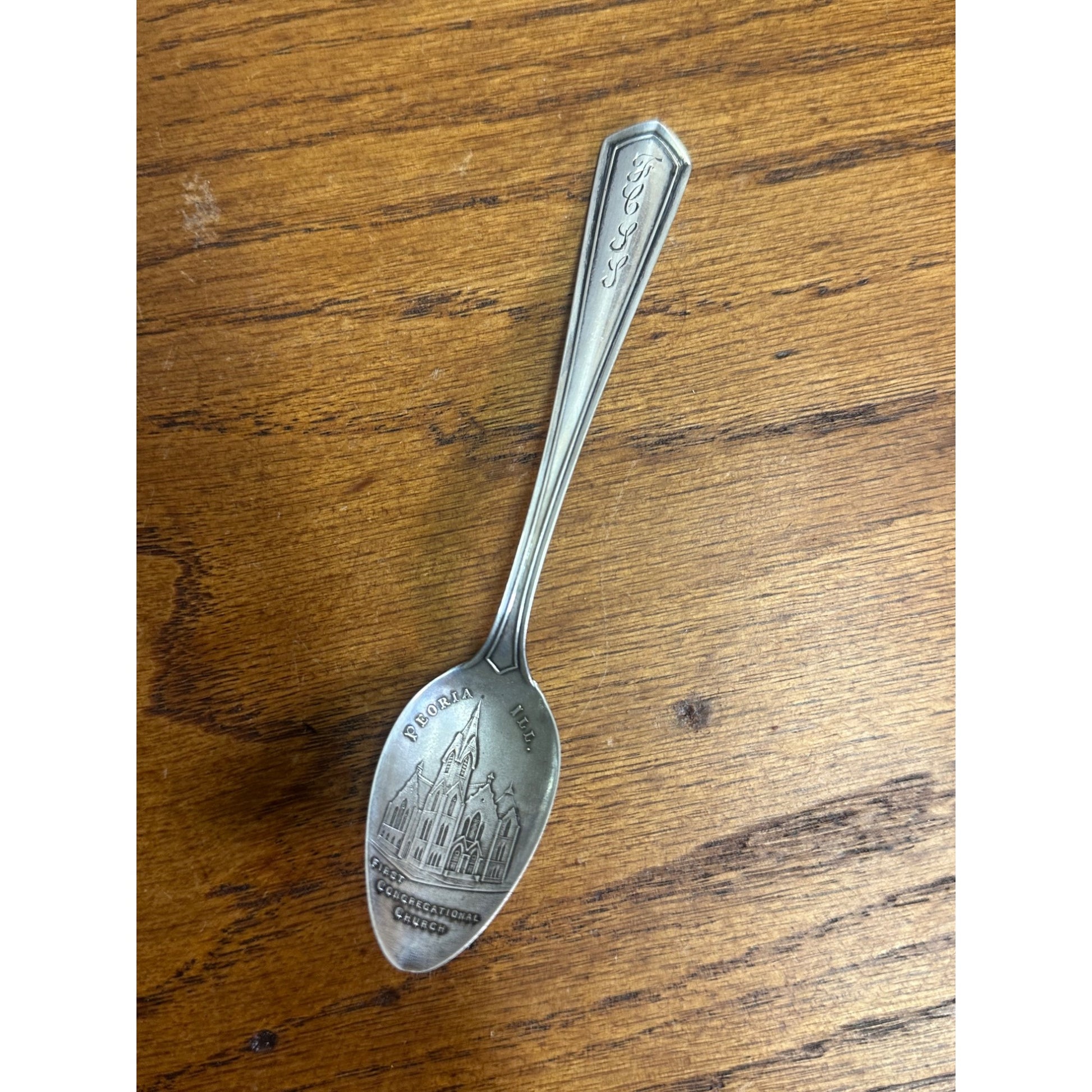 Vintage Peoria Illinois First Congregational Church STERLING Silver Spoon