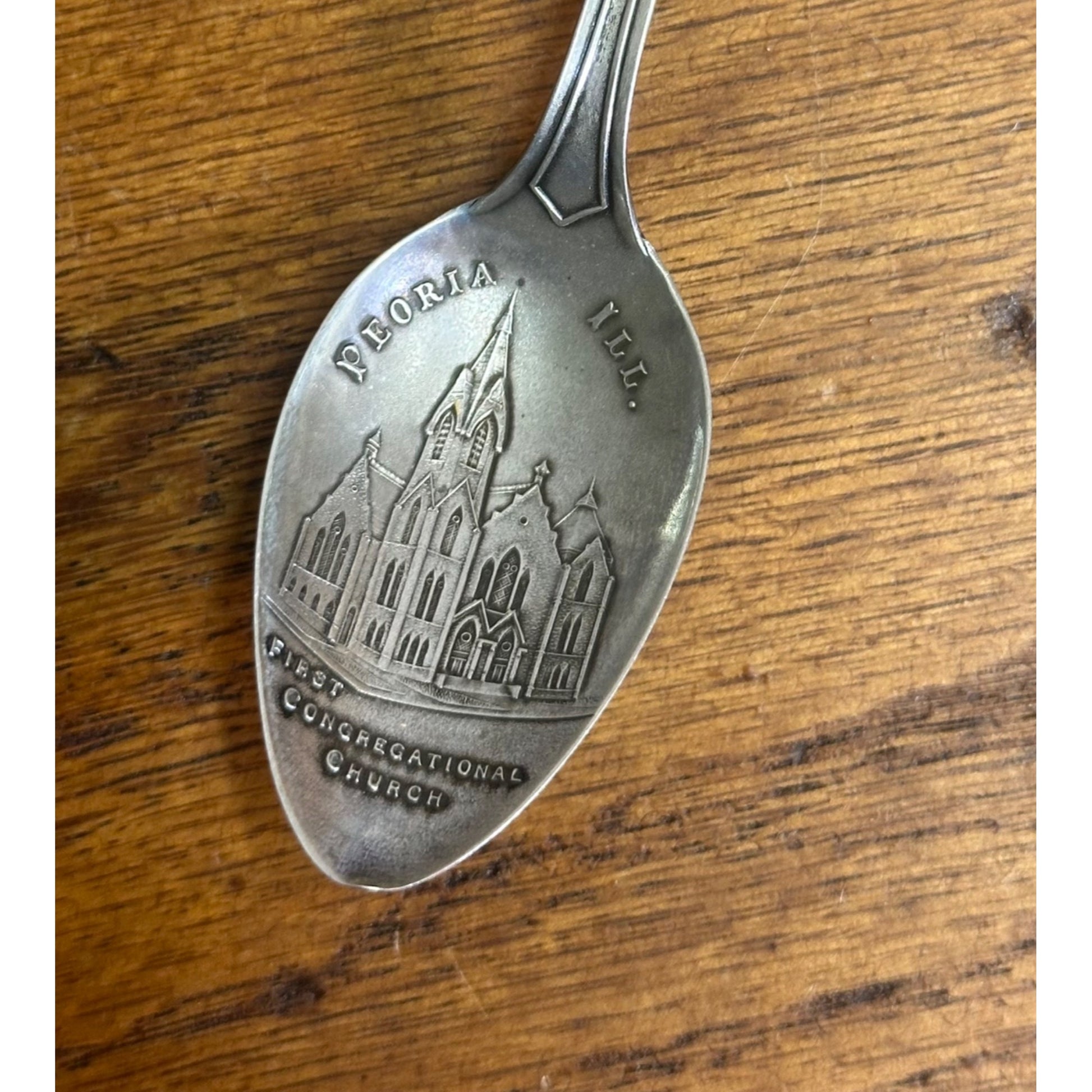 Vintage Peoria Illinois First Congregational Church STERLING Silver Spoon