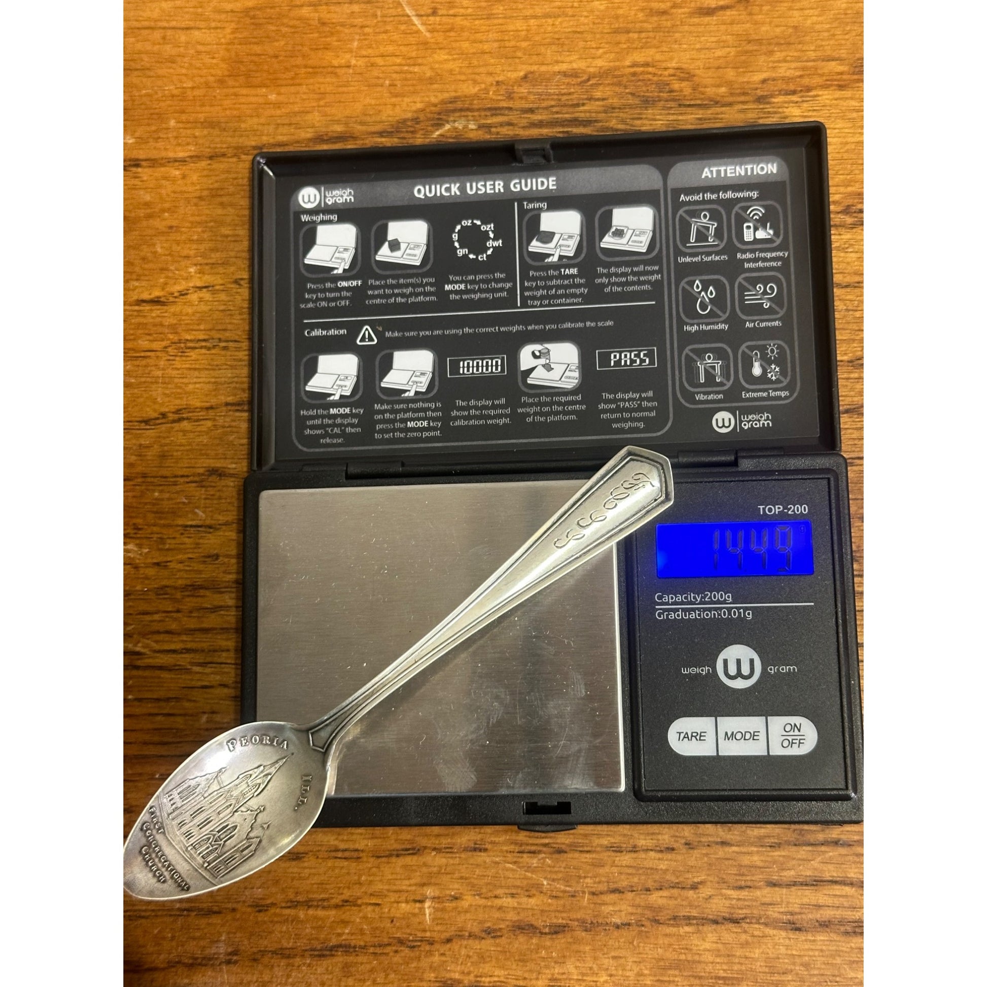 Vintage Peoria Illinois First Congregational Church STERLING Silver Spoon