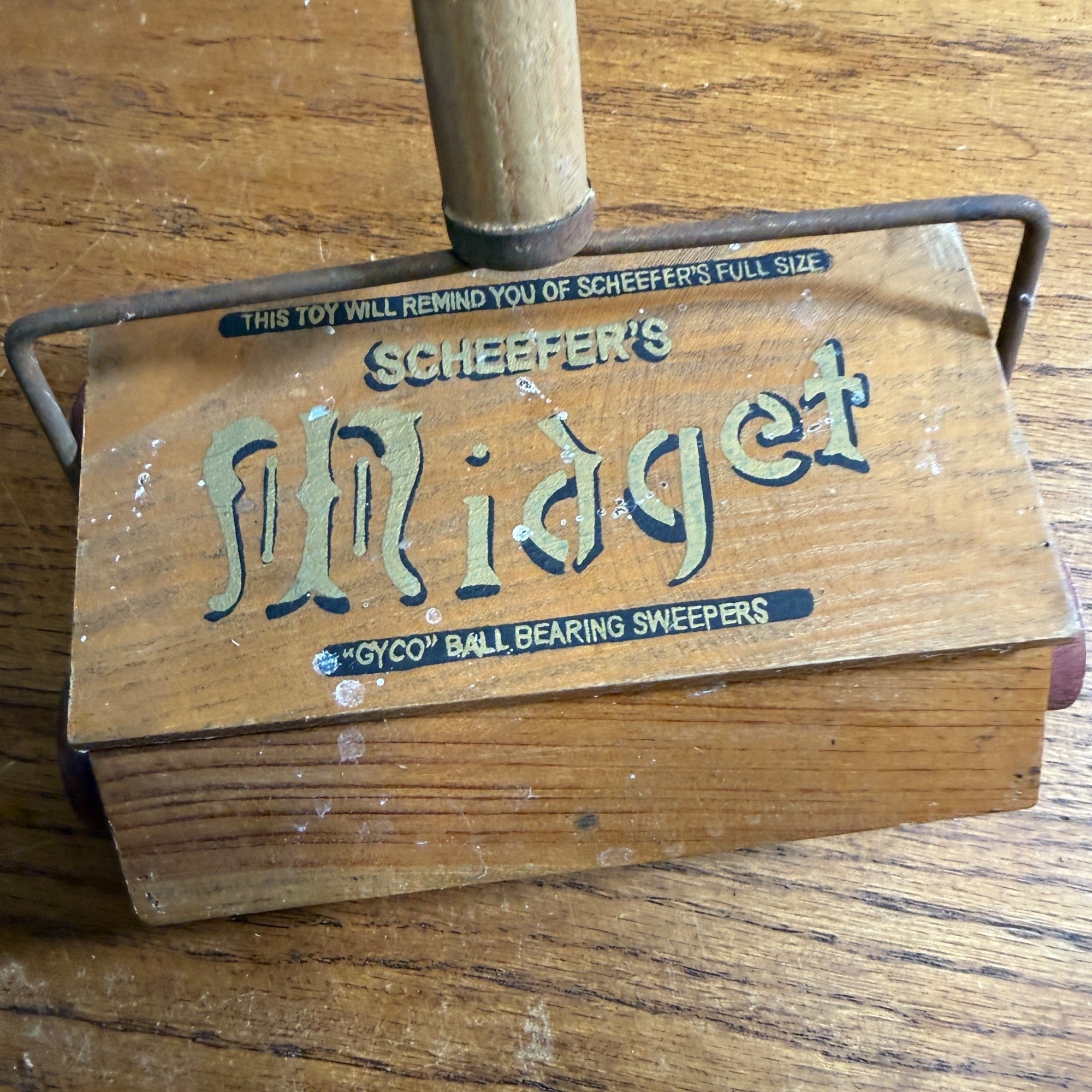 Antique Salesman Sample Child Midget Wood Bissell Sweeper Vacuum Cleaner Toy
