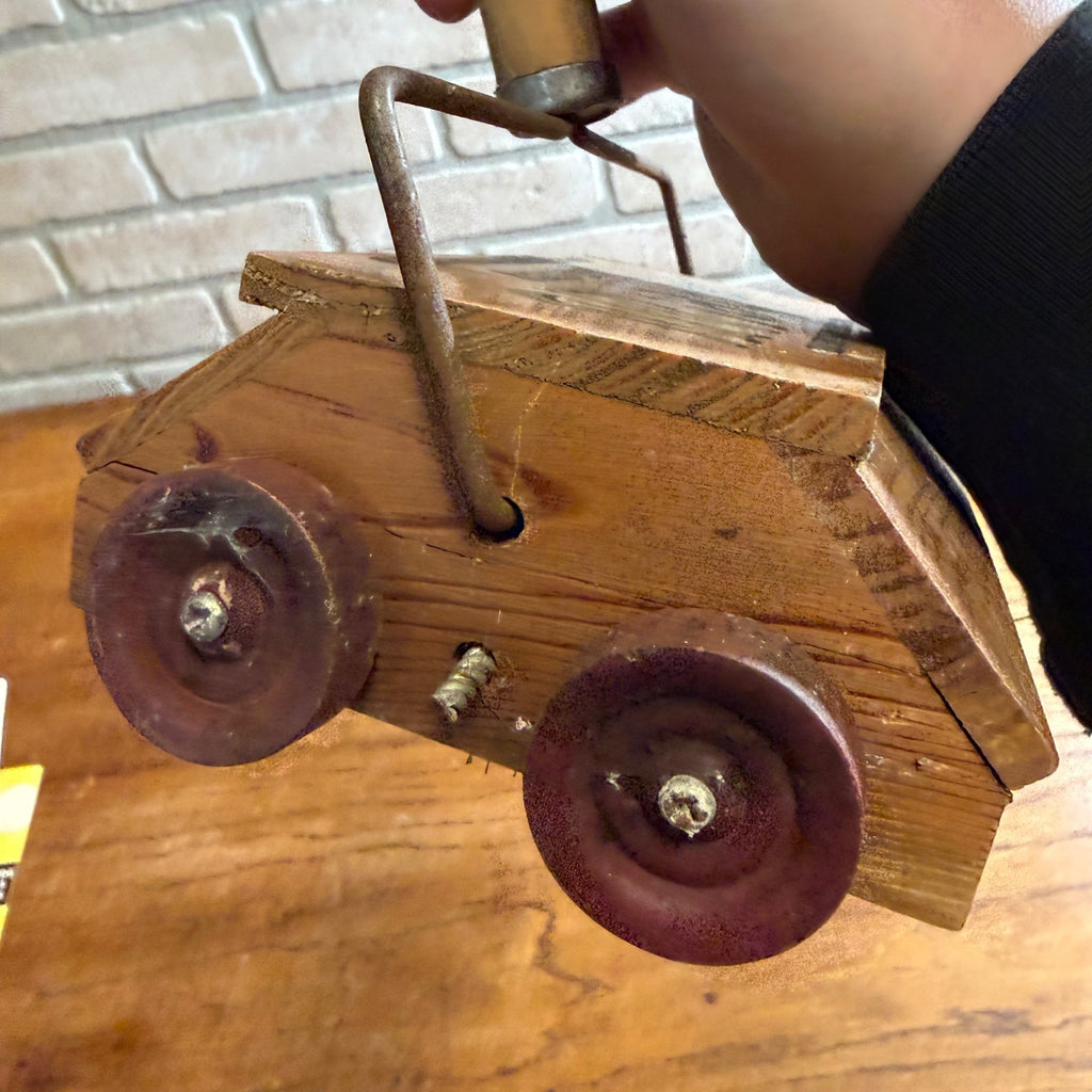 Antique Salesman Sample Child Midget Wood Bissell Sweeper Vacuum Cleaner Toy