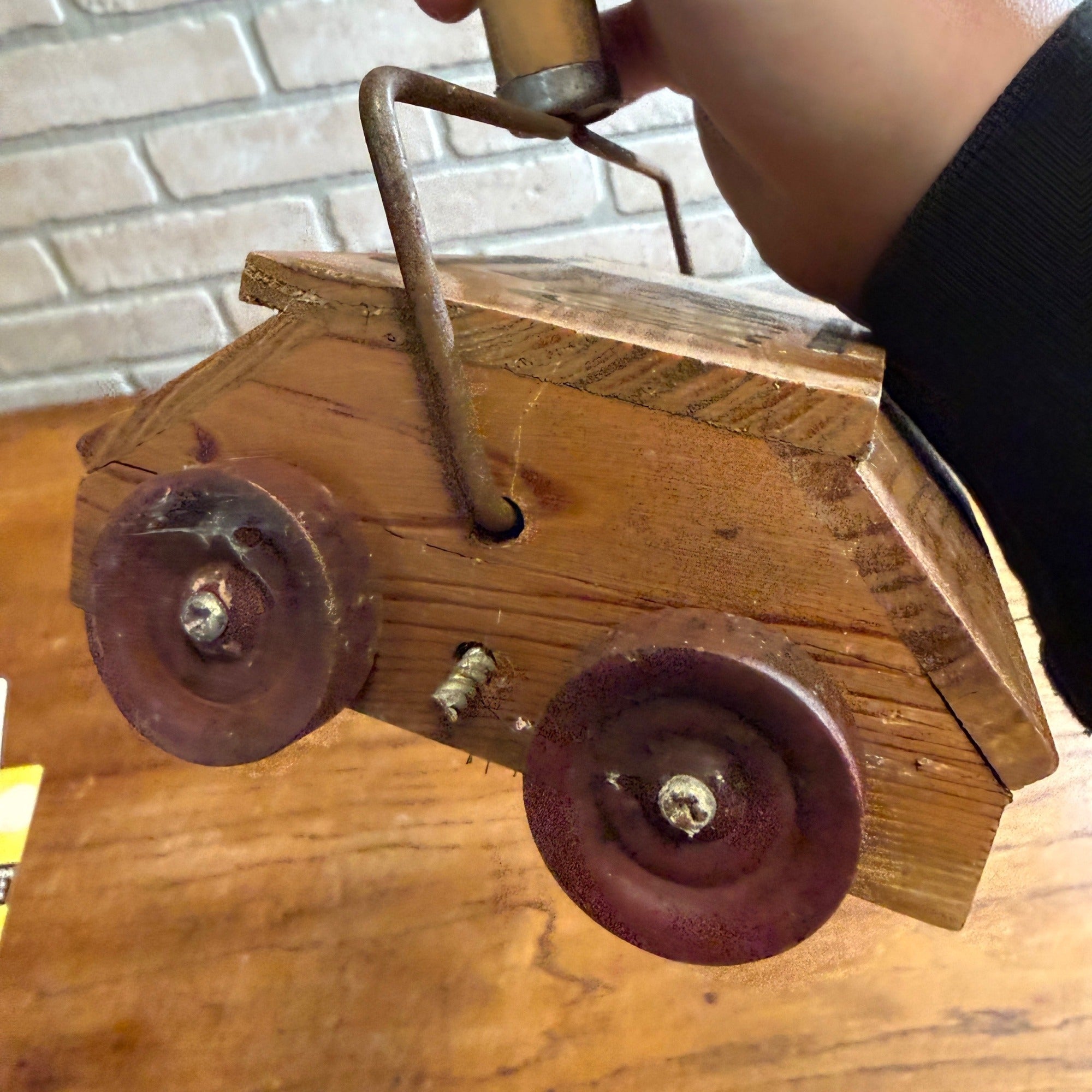 Antique Salesman Sample Child Midget Wood Bissell Sweeper Vacuum Cleaner Toy