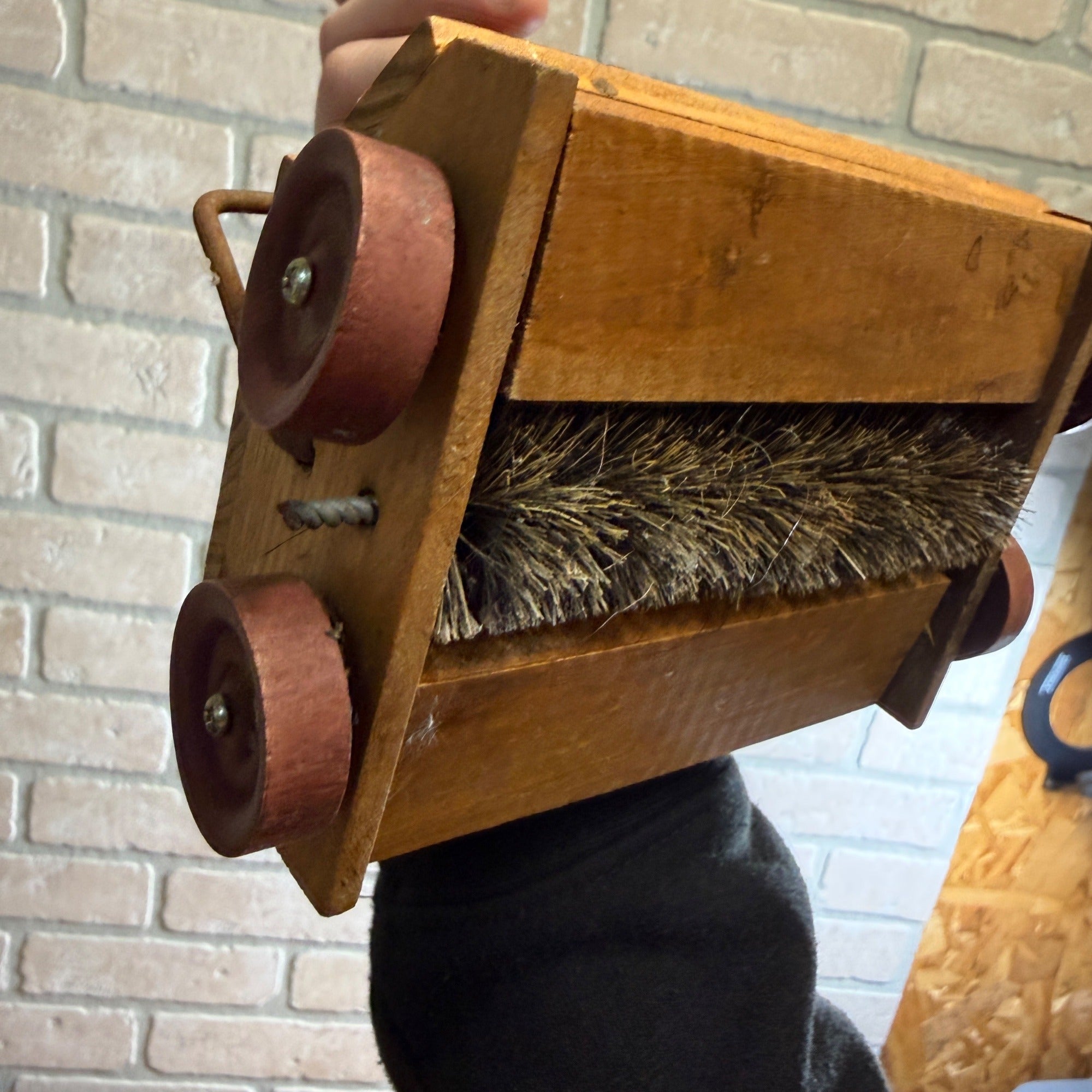 Antique Salesman Sample Child Midget Wood Bissell Sweeper Vacuum Cleaner Toy