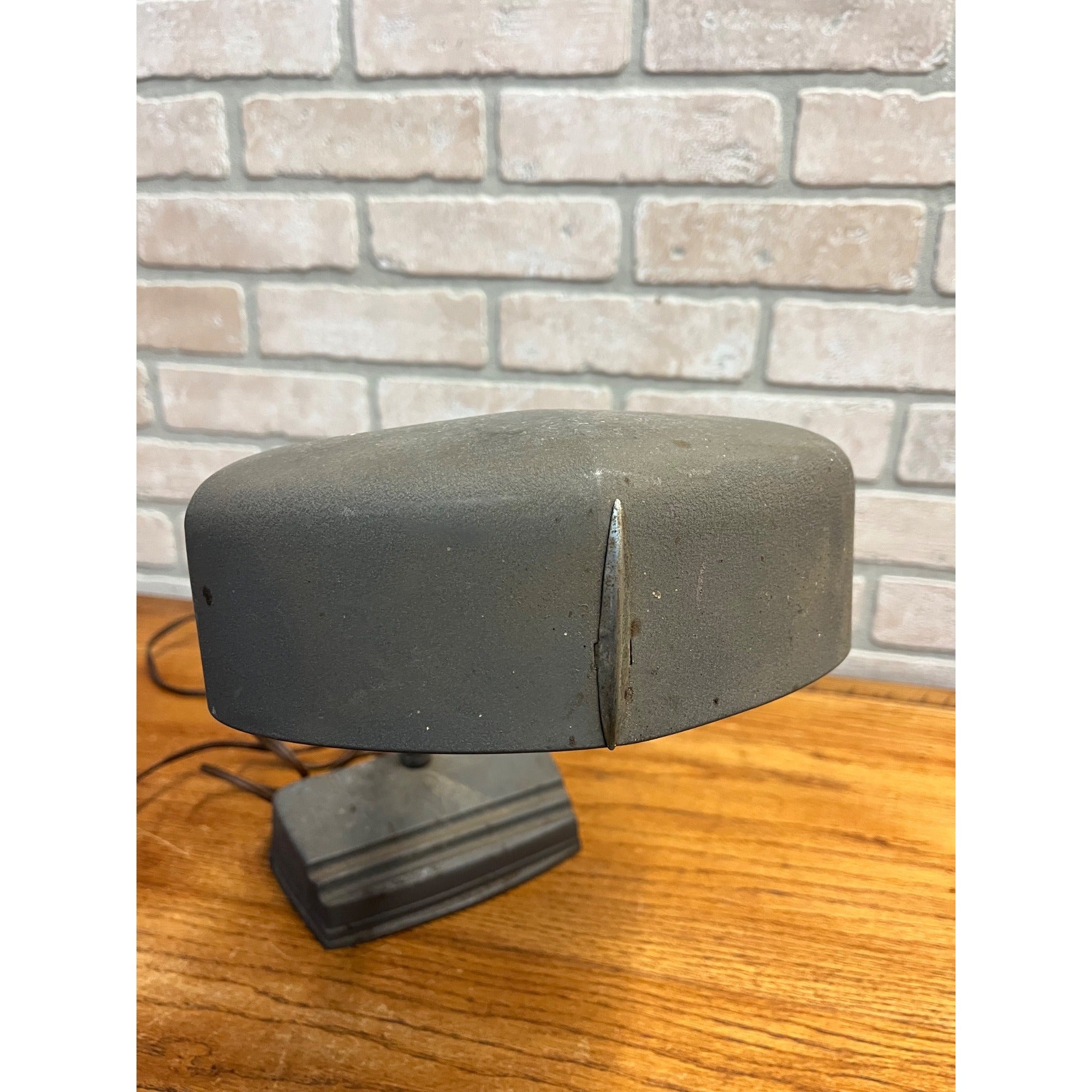 Vintage 1940s Art Deco Cast Iron Gooseneck Desk Lamp w/Pen Holder Industrial