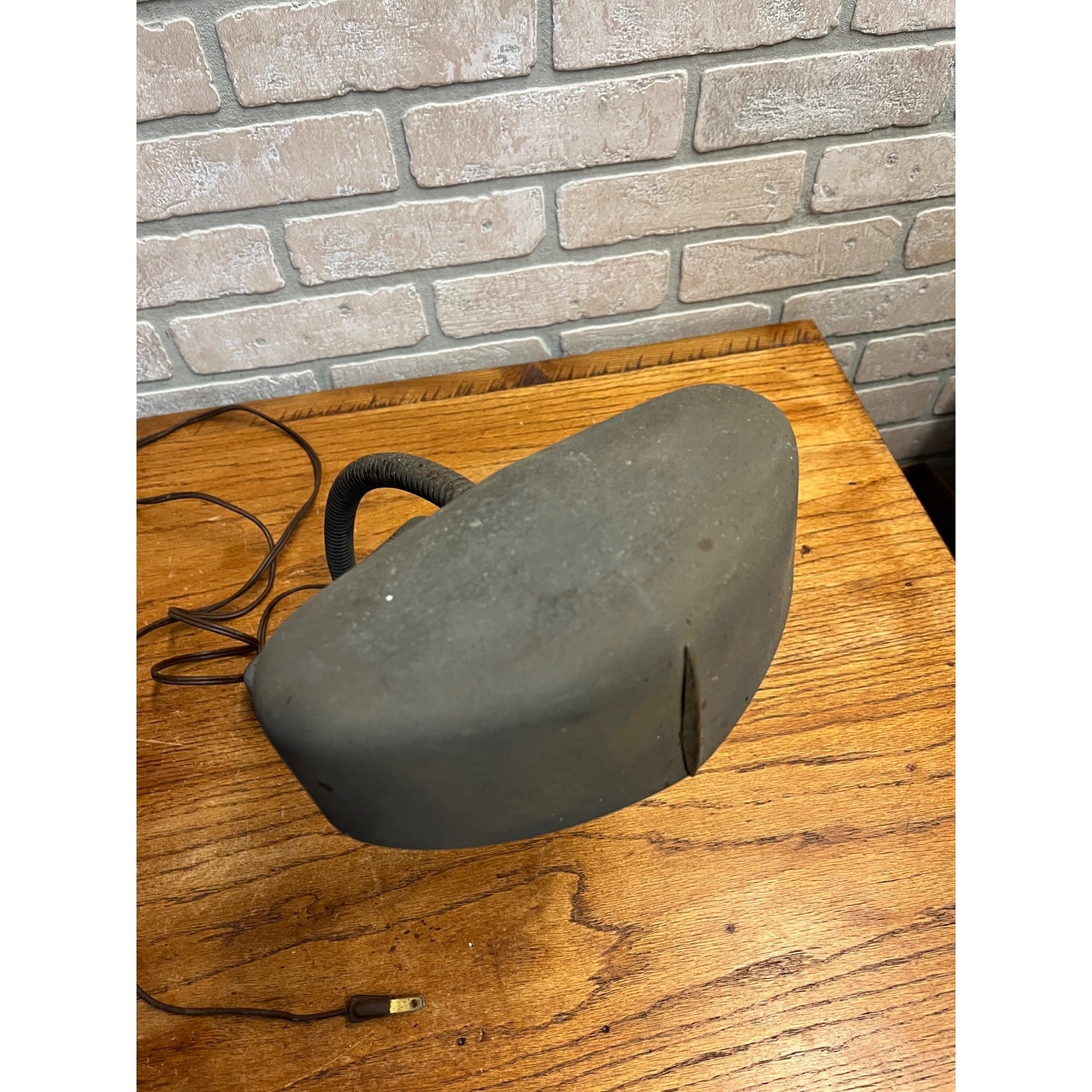 Vintage 1940s Art Deco Cast Iron Gooseneck Desk Lamp w/Pen Holder Industrial