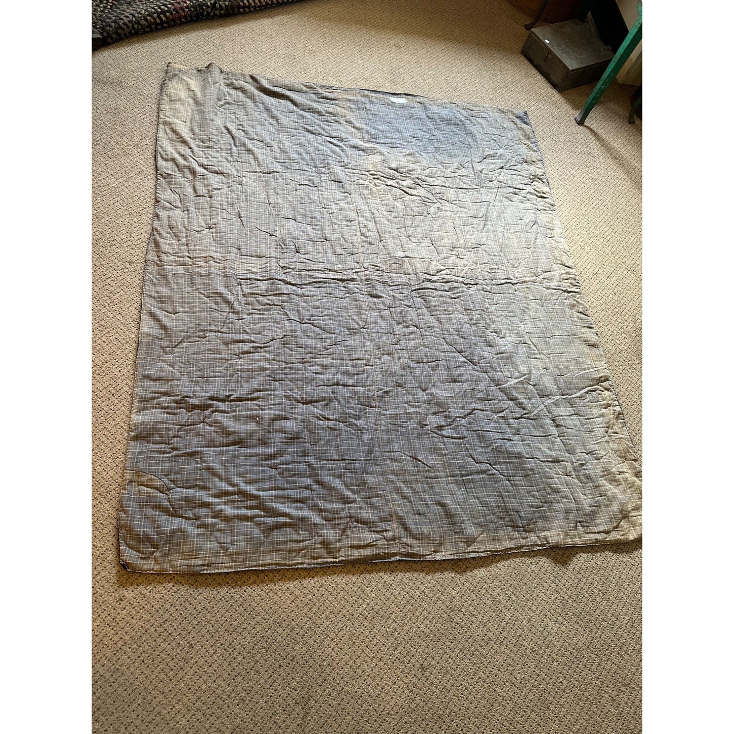 Antique Primitive Handmade Patchwork Quilt 56" x 70" Farmhouse Rustic Sheep's Wool