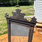 Antique Eastlake Walnut Wall Mirror Victorian Carved Hall Entryway 1880s