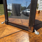 Antique Eastlake Walnut Wall Mirror Victorian Carved Hall Entryway 1880s