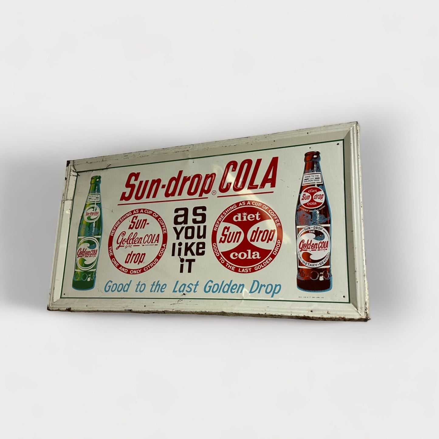 Vintage 5ft Sun Drop Cola Golden Large Meal Advertising Soda Pop Sign
