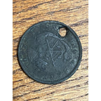 1852 Bank of Upper Canada One Penny Copper Bank Token Holed Pendant