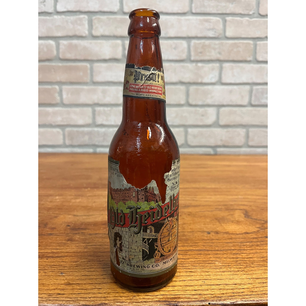 Vintage Blatz Old Heidelberg Beer IRTP Label Bottle Milwaukee 12oz