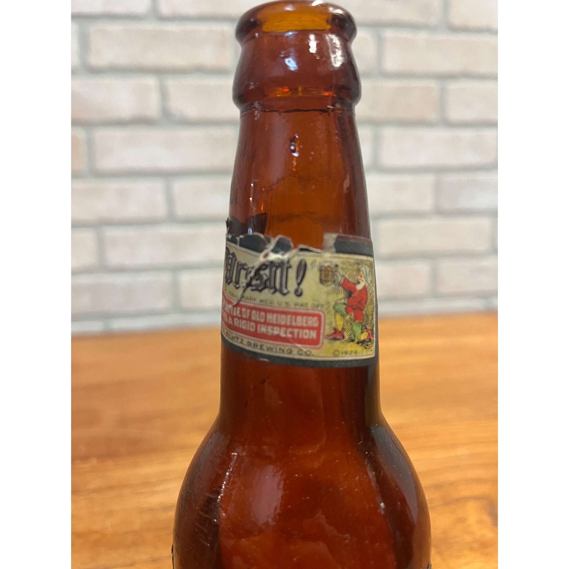 Vintage Blatz Old Heidelberg Beer IRTP Label Bottle Milwaukee 12oz