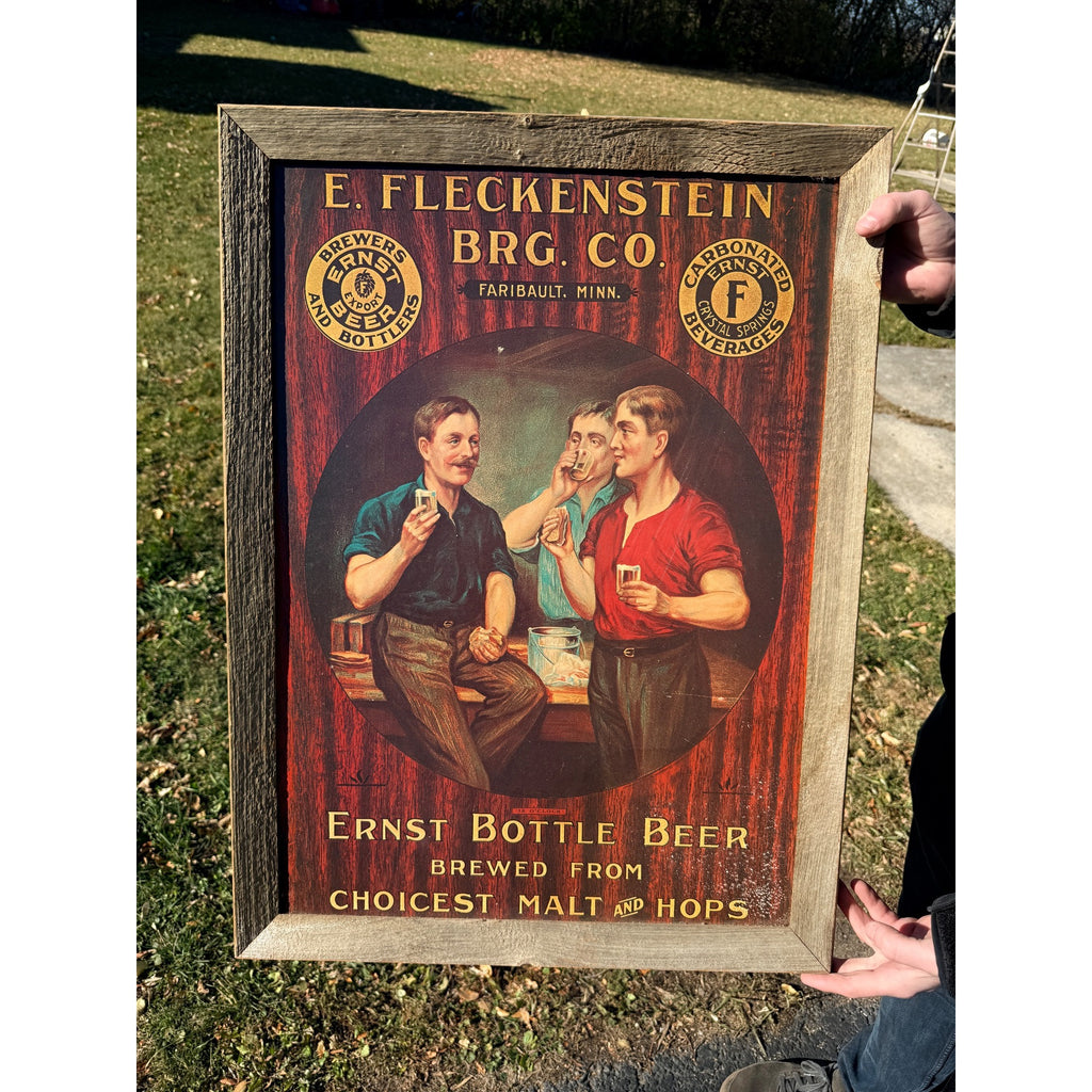 Vintage Fleck's Ernst Beer Fleckenstein Brewing Co. Reproduction Beer Sign