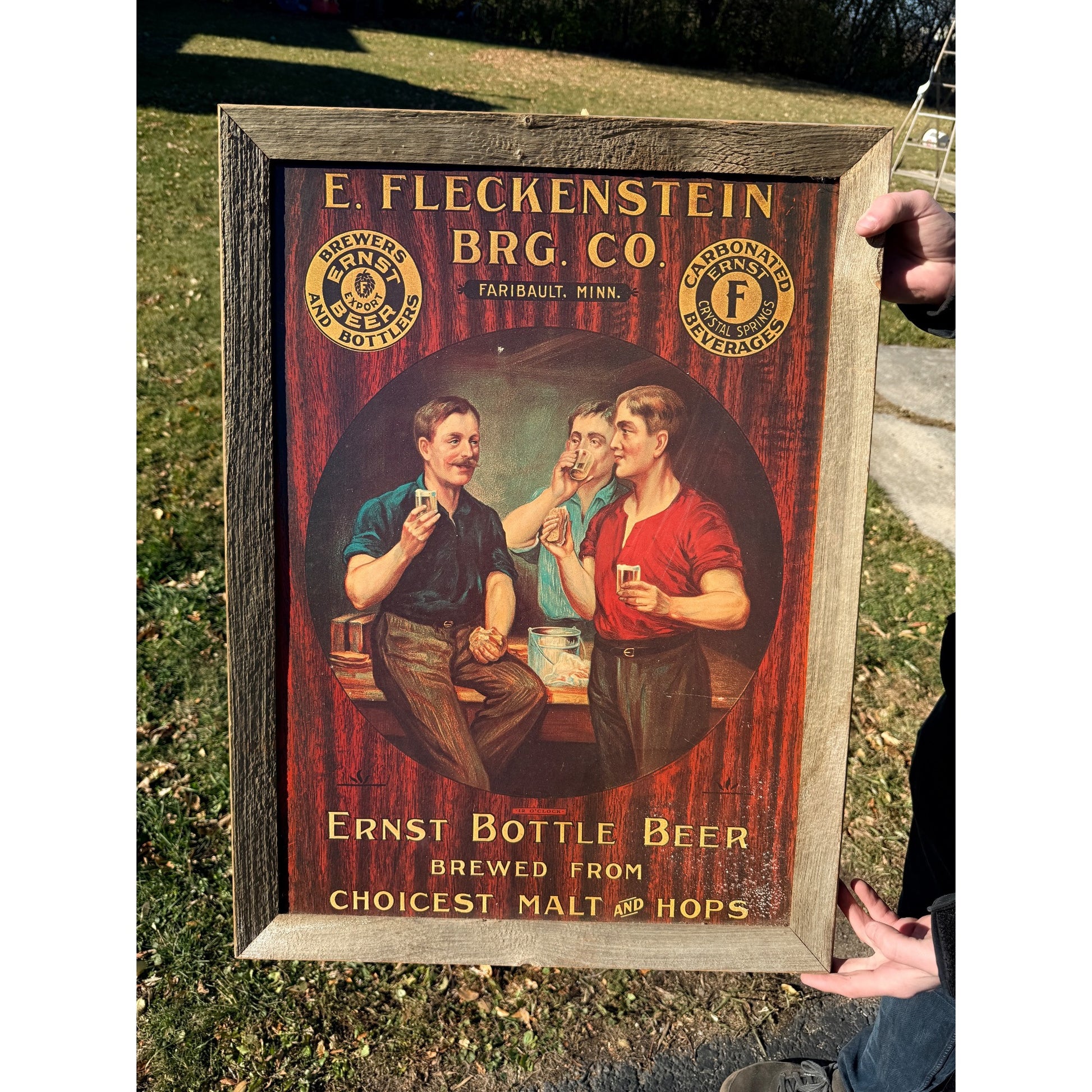 Vintage Fleck's Ernst Beer Fleckenstein Brewing Co. Reproduction Beer Sign