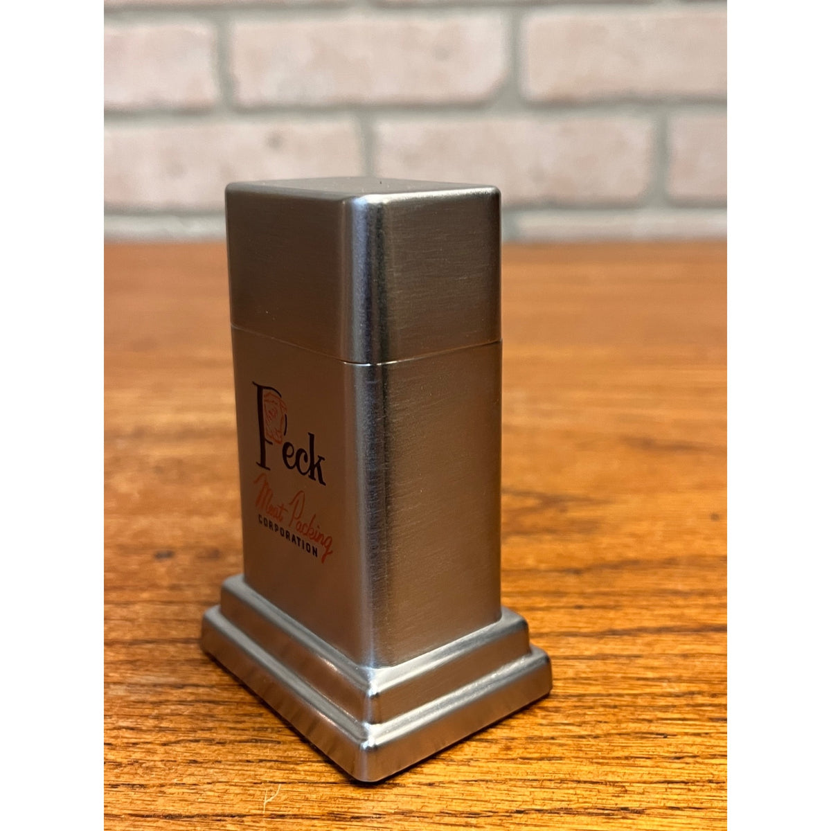 Vintage Zippo Peck Meat Packing Corporation Milwaukee Table Lighter Advertising