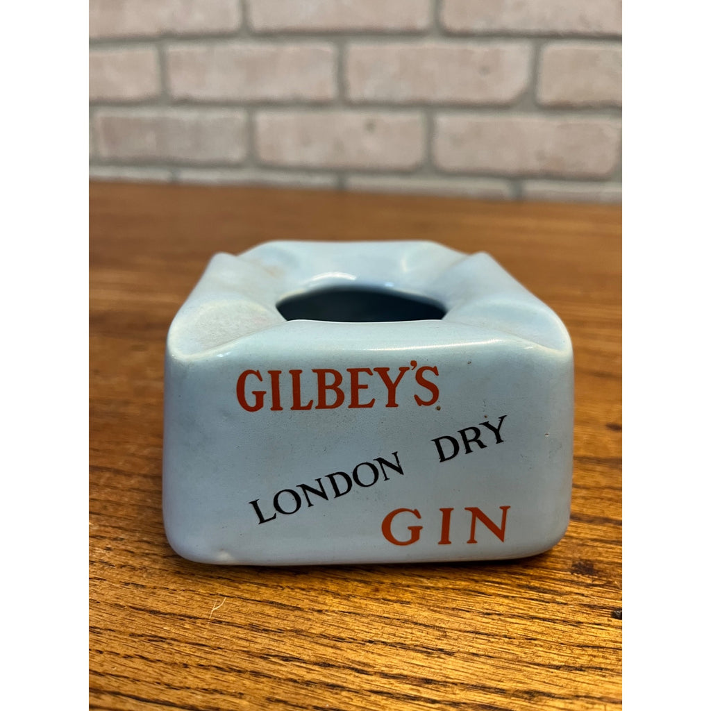 Vintage Scarce Gibleys London Gin Scotch Whiskey Advertising Ceramic Ashtray
