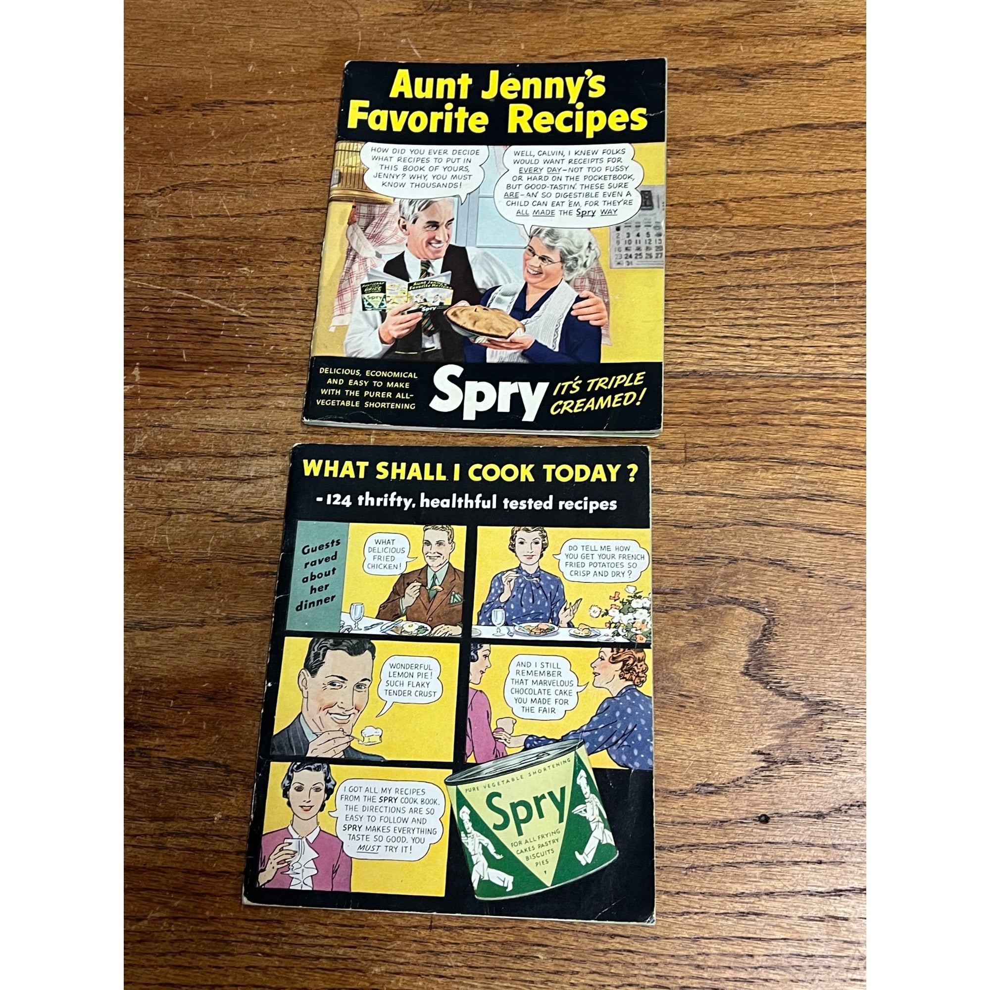 Vintage Spry Recipe Booklets Aunt Jenny’s Favorite Cookbook Advertising Lot (2)