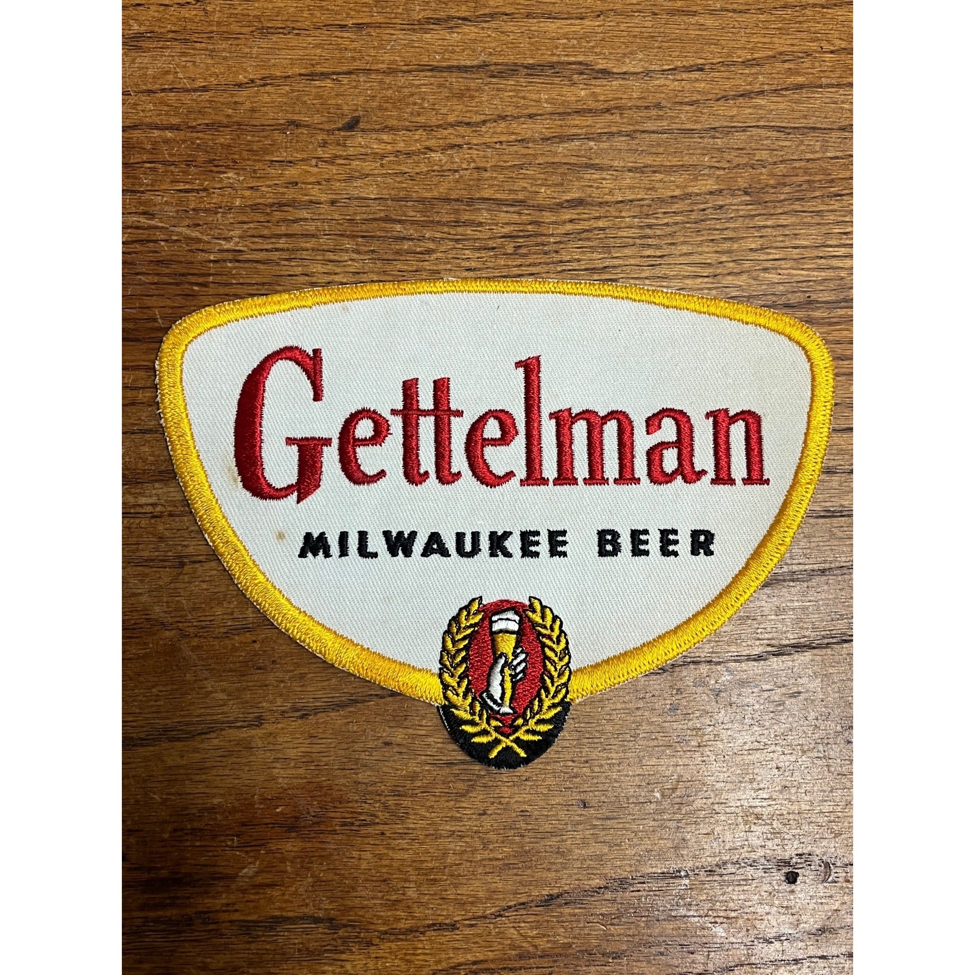 Vintage Gettelman Beer Uniform Jumbo 7.5" Jacket Patch Milwaukee Wisconsin WI
