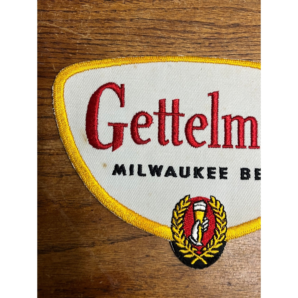 Vintage Gettelman Beer Uniform Jumbo 7.5" Jacket Patch Milwaukee Wisconsin WI