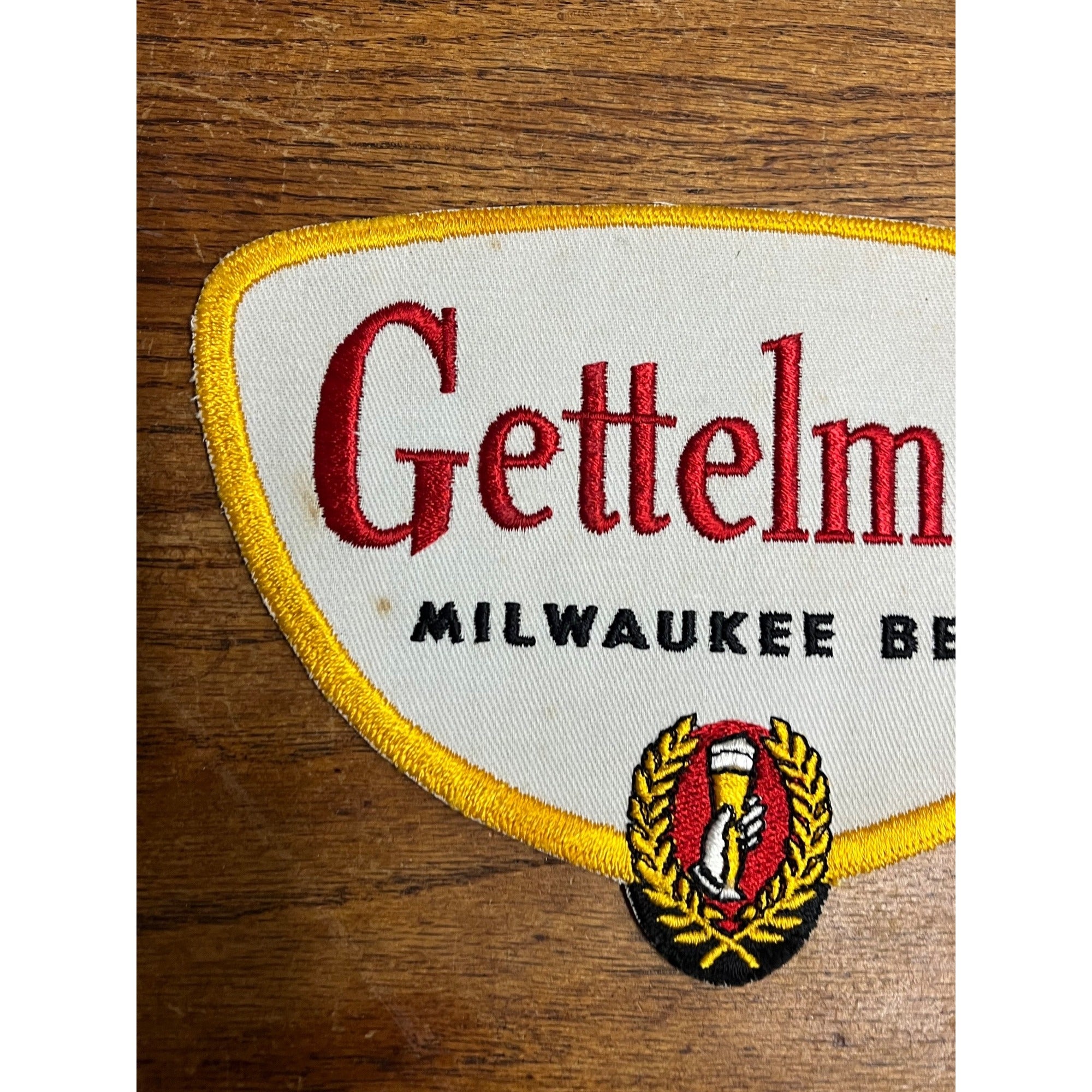 Vintage Gettelman Beer Uniform Jumbo 7.5" Jacket Patch Milwaukee Wisconsin WI