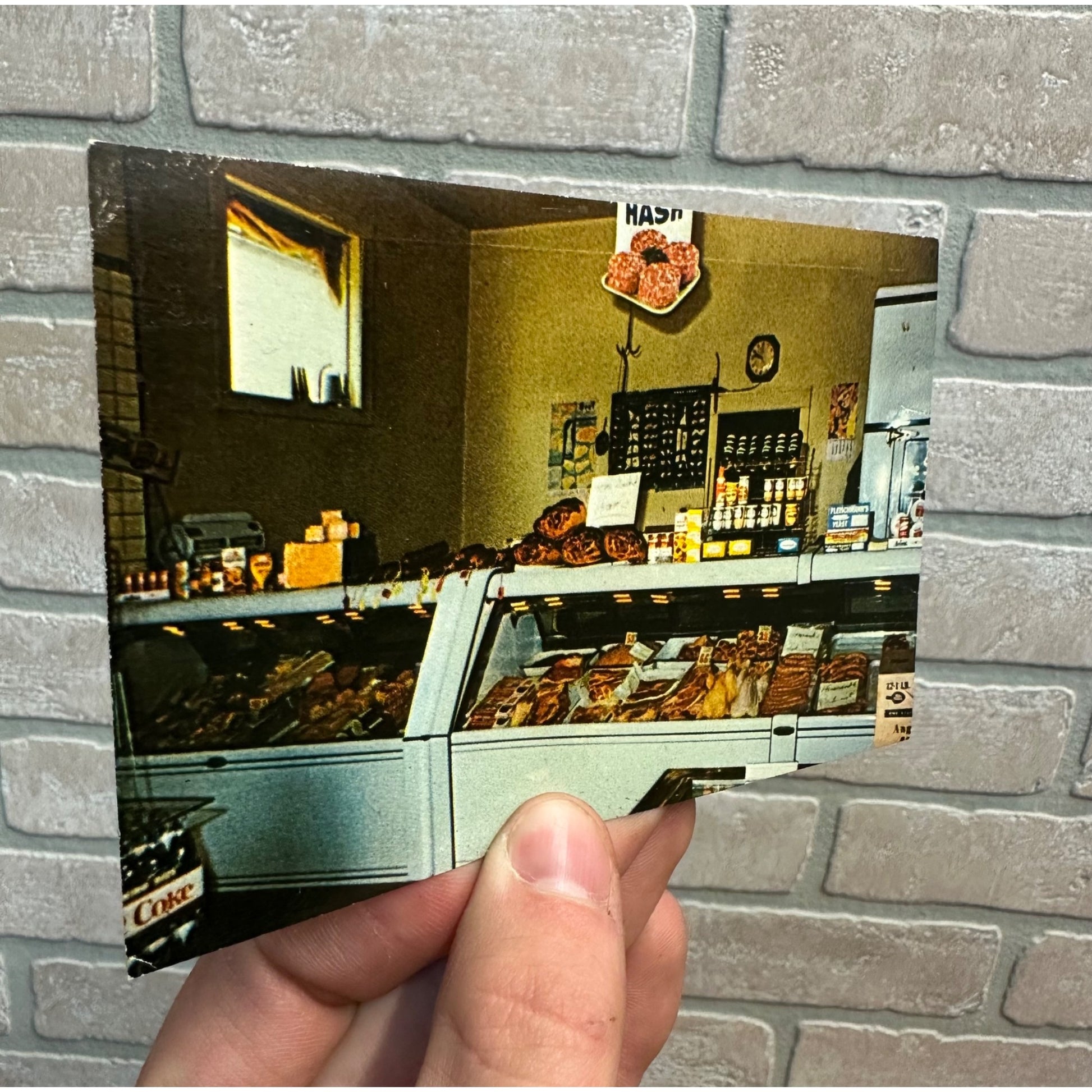 Frank Krista Grocery & Meat Market Wilmot WI Vintage Postcard Real photo