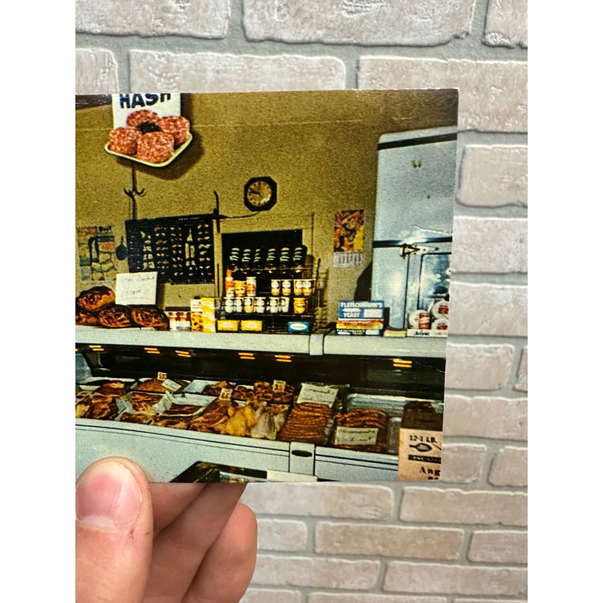 Frank Krista Grocery & Meat Market Wilmot WI Vintage Postcard Real photo