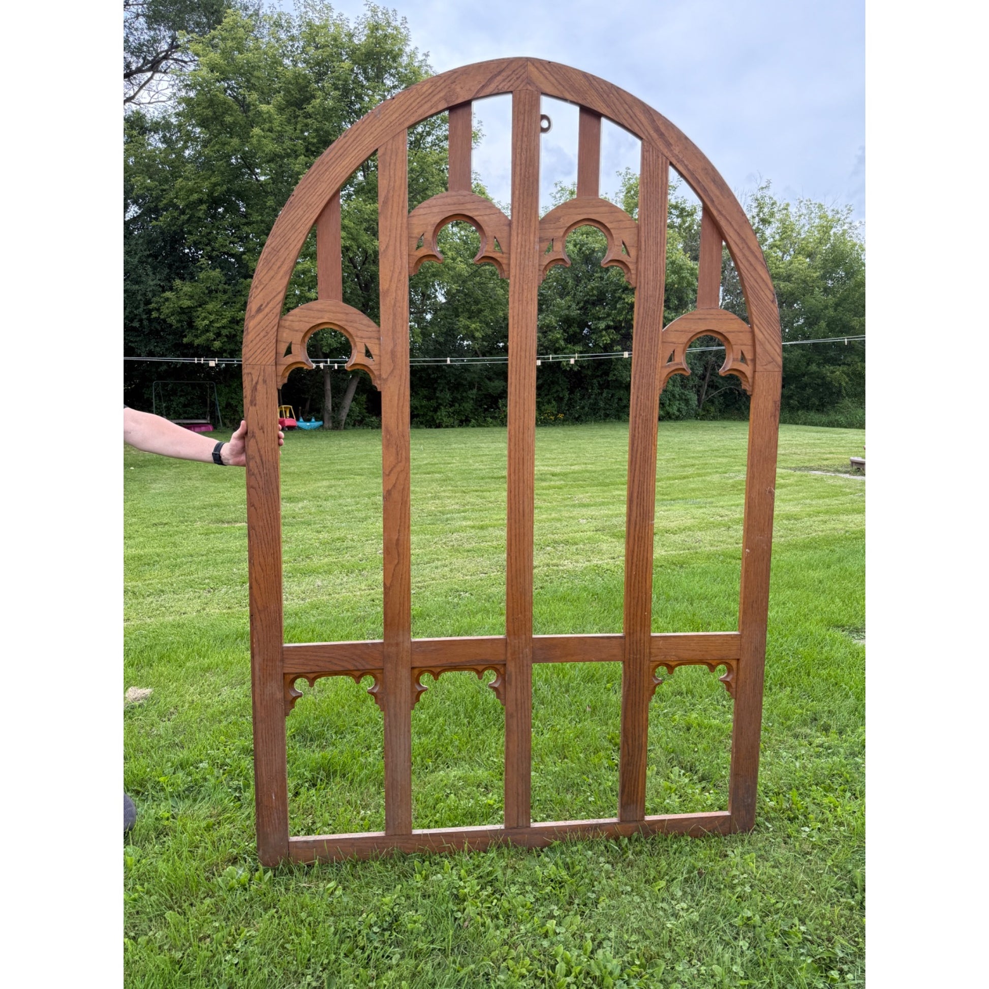 Vintage Architectural Salvage Wooden Church Window Frame