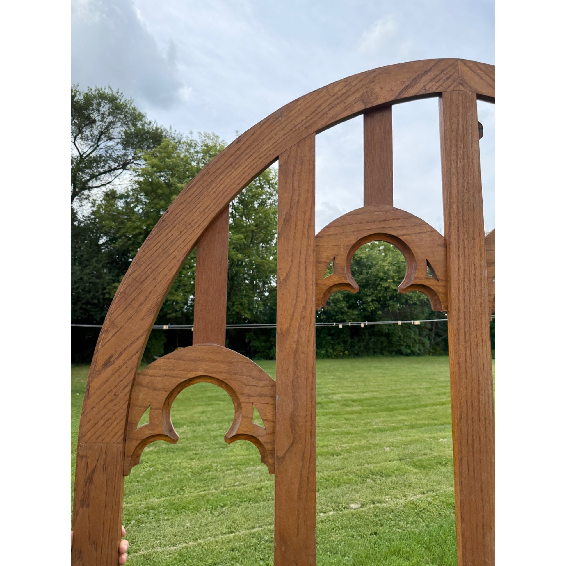 Vintage Architectural Salvage Wooden Church Window Frame