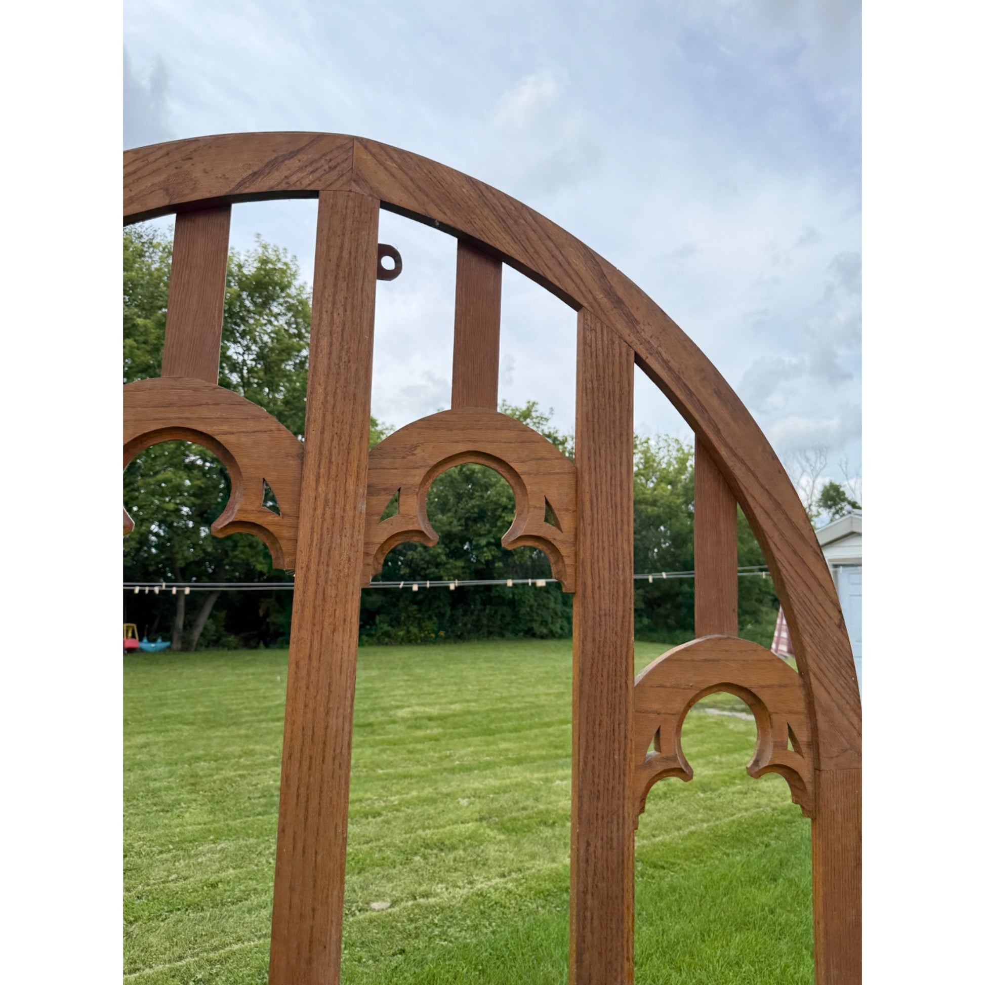 Vintage Architectural Salvage Wooden Church Window Frame