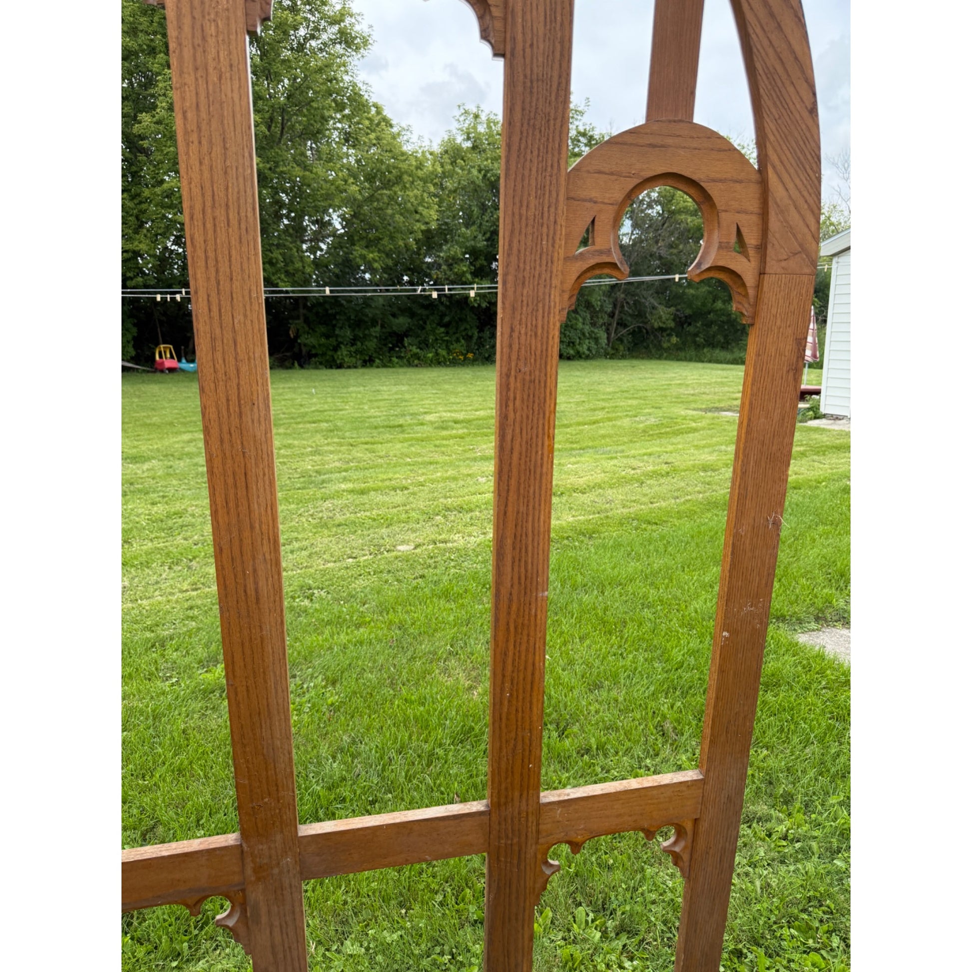 Vintage Architectural Salvage Wooden Church Window Frame