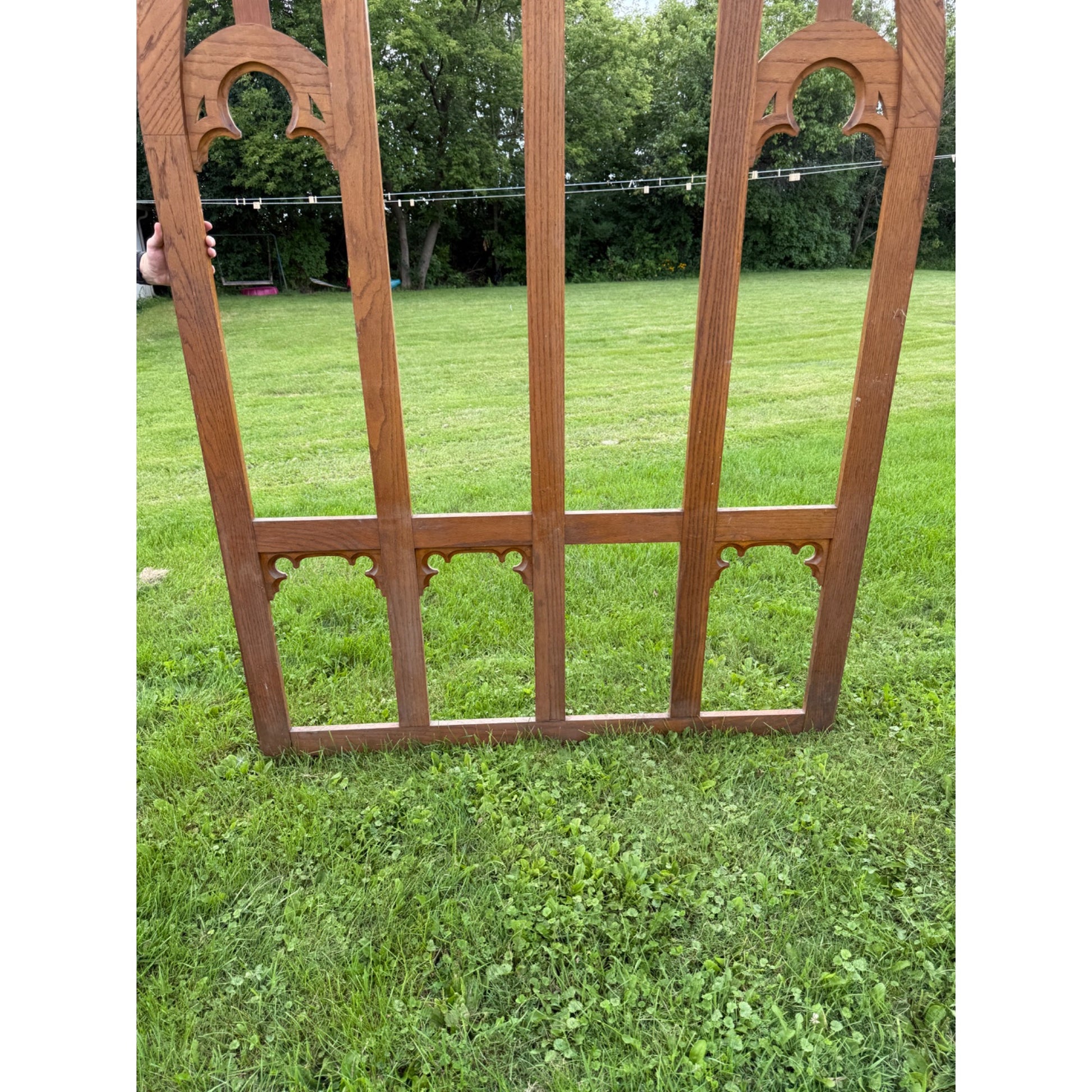 Vintage Architectural Salvage Wooden Church Window Frame