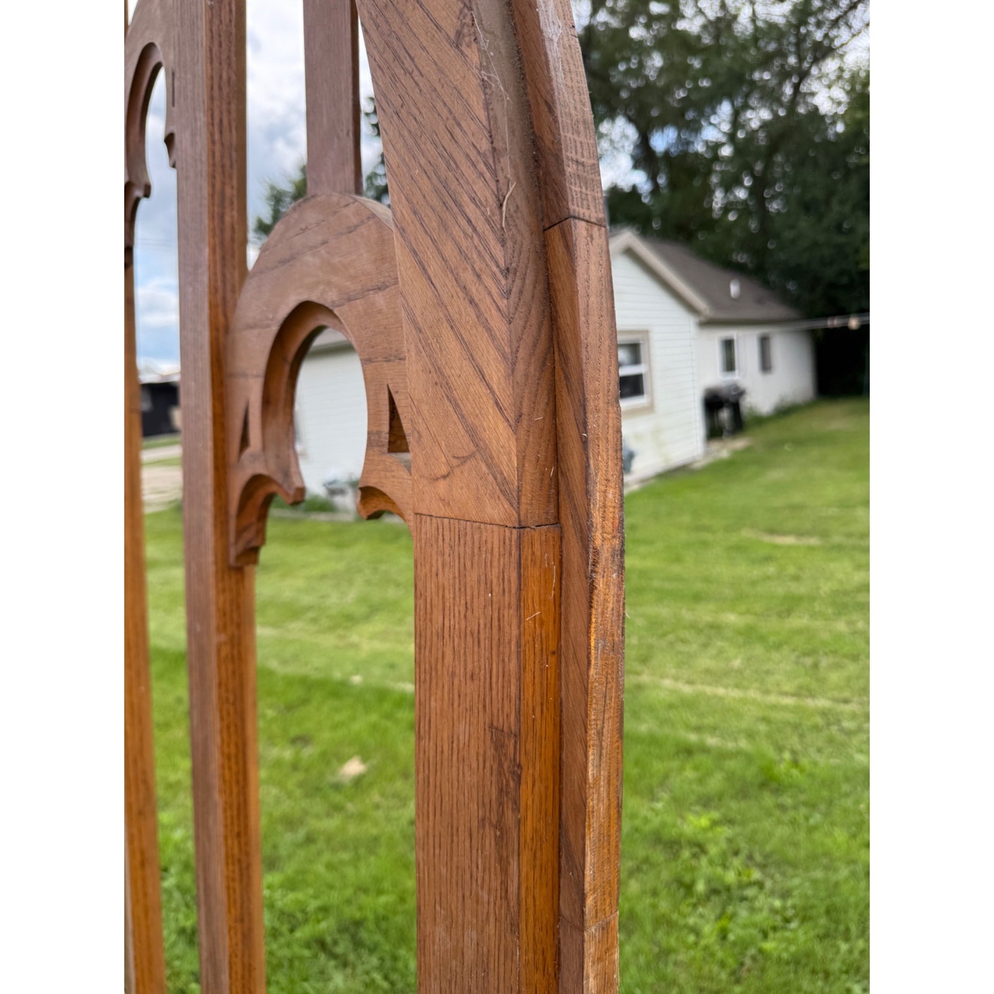 Vintage Architectural Salvage Wooden Church Window Frame