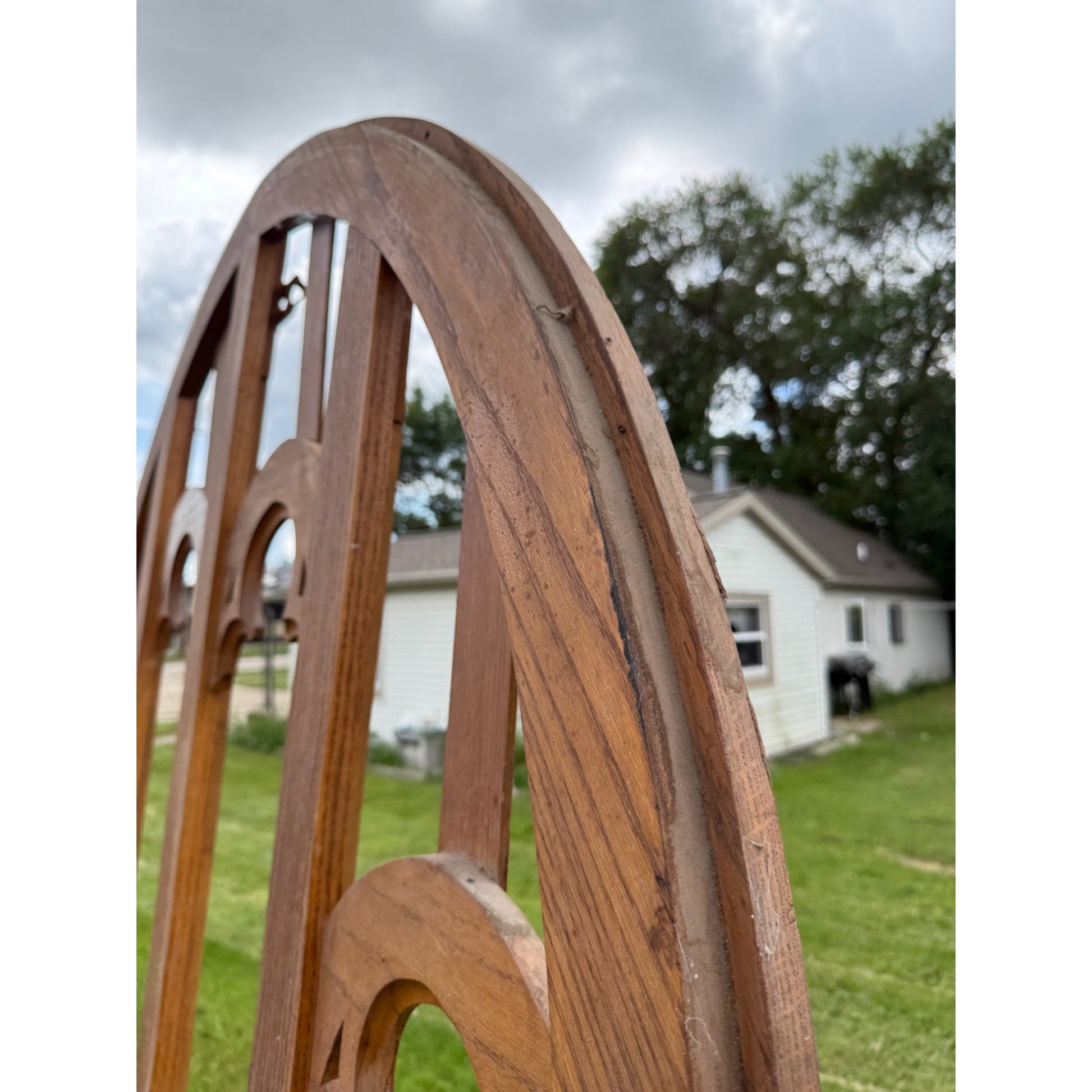 Vintage Architectural Salvage Wooden Church Window Frame