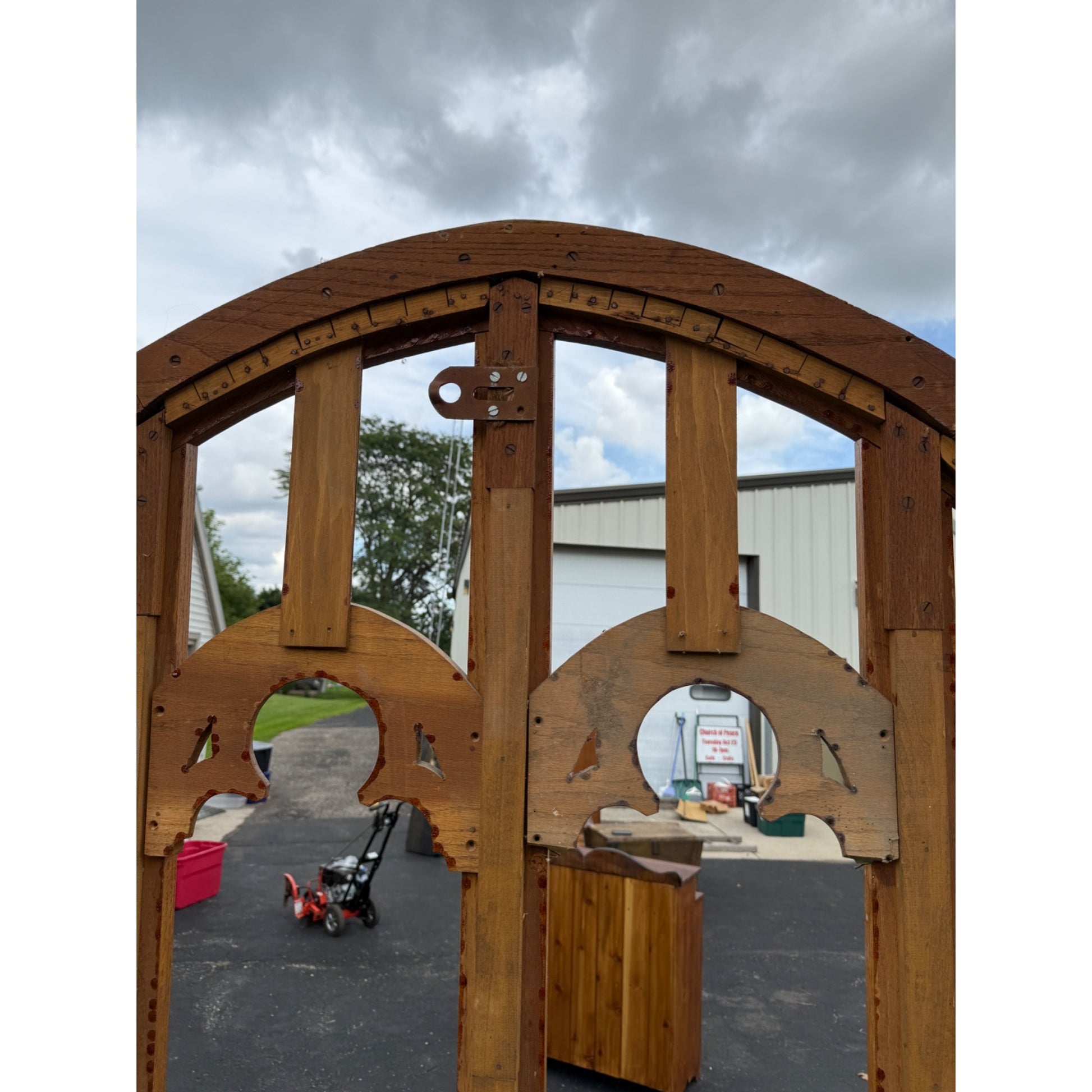 Vintage Architectural Salvage Wooden Church Window Frame