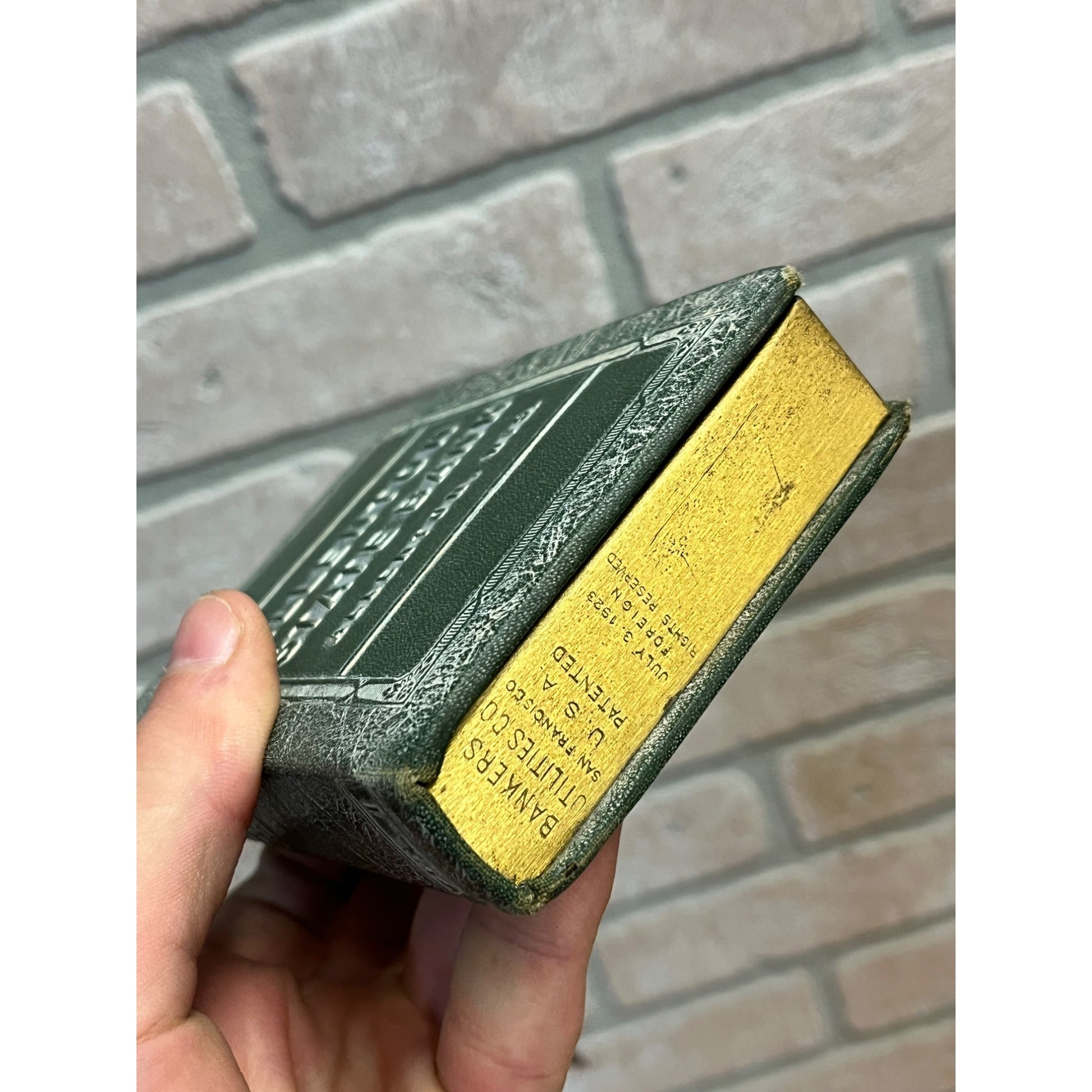 Vintage Bankers Utilities Co Book Coin Bank w/ Key - Allenton State Bank Wis