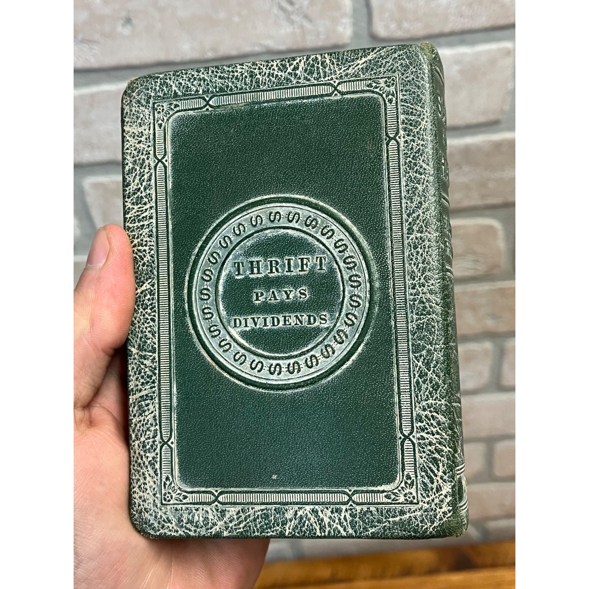 Vintage Bankers Utilities Co Book Coin Bank w/ Key - Allenton State Bank Wis