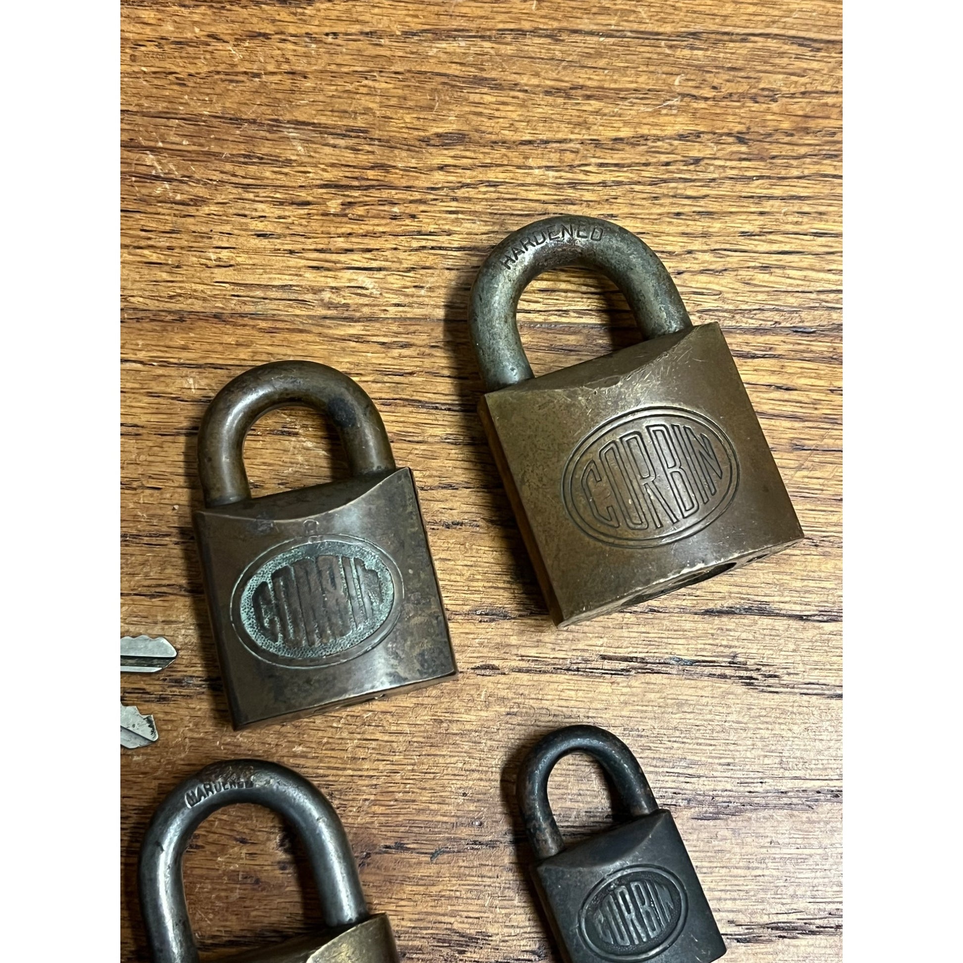 Vintage Solid Brass Padlocks: Corbin w/ Keys, Wilson Bohannan Co. ++ Heavy Duty
