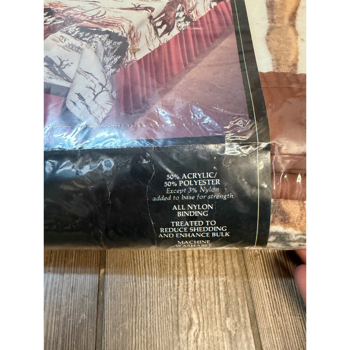 Vintage Beacon Stag Twin/Full Size Blanket 72x90 USA Made  Deer & Winter Forest Pattern