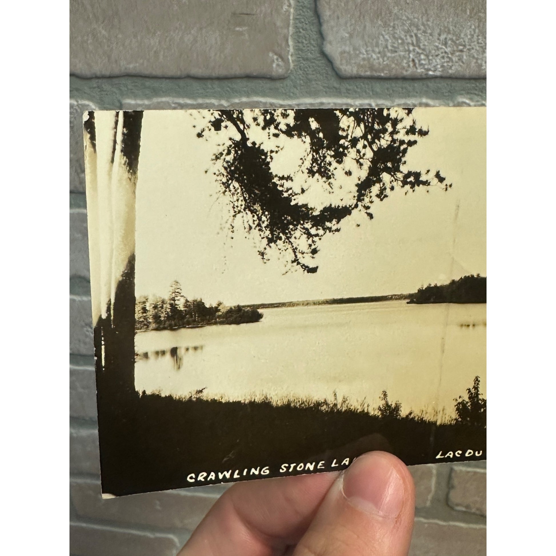 Vintage Crawling Stone Lake Lac Du Flambeau Wisconsin Wis RPPC Photo Postcard