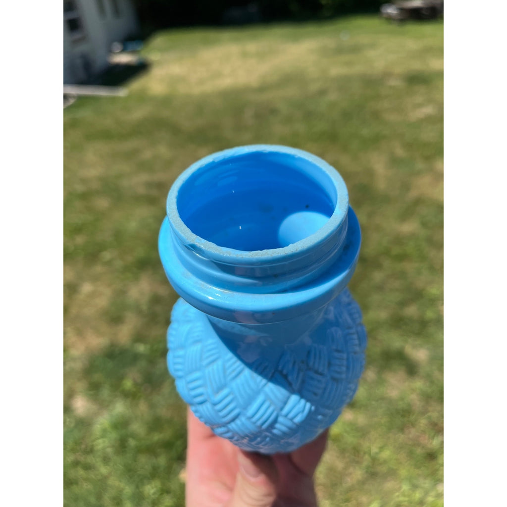 RARE Antique EAPG Blue Slag Milk Glass Patent 1888 Jelly Jam Honey Ginger Jar