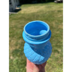 RARE Antique EAPG Blue Slag Milk Glass Patent 1888 Jelly Jam Honey Ginger Jar