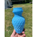 RARE Antique EAPG Blue Slag Milk Glass Patent 1888 Jelly Jam Honey Ginger Jar