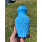 RARE Antique EAPG Blue Slag Milk Glass Patent 1888 Jelly Jam Honey Ginger Jar