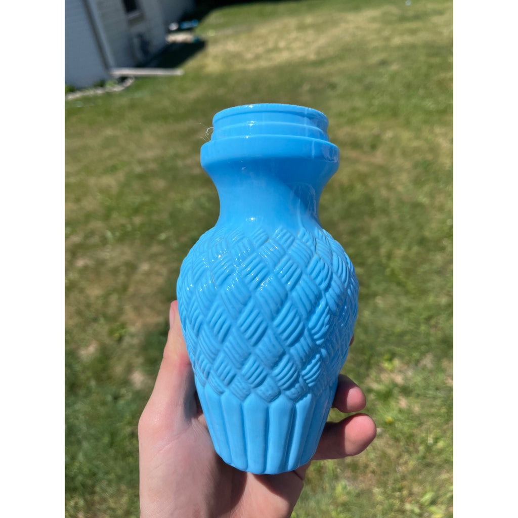 RARE Antique EAPG Blue Slag Milk Glass Patent 1888 Jelly Jam Honey Ginger Jar