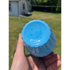 RARE Antique EAPG Blue Slag Milk Glass Patent 1888 Jelly Jam Honey Ginger Jar