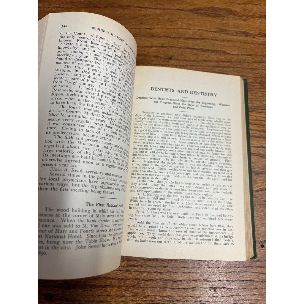 1905 Incidents and Anecdotes of Early Days and History of Business Fond du Lac, Wisconsin WI Antique Hardcover Book